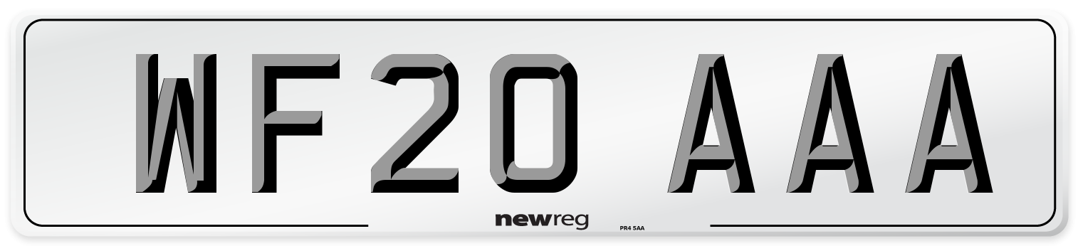 WF20 AAA Number Plate from New Reg